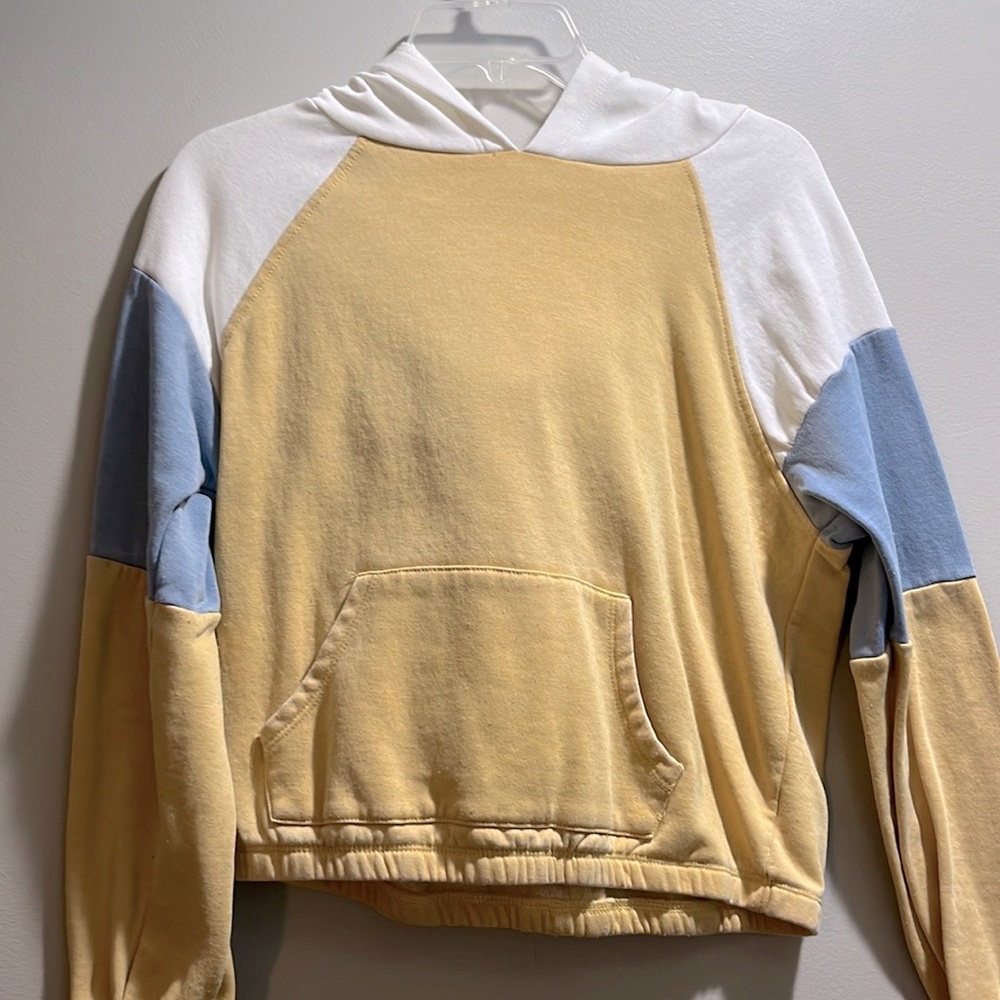 Colorblock Hoodie- Yellow and Blue